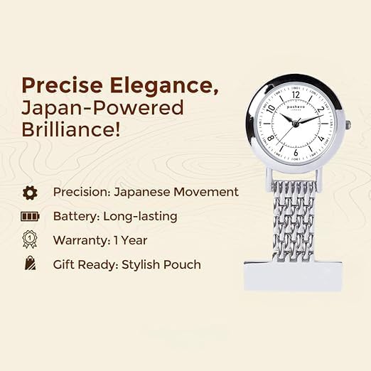 Personalized Nurse Fob Watches for Women and Men - Engraved Nurse Watch Custom Gift for Woman - Quartz Movement – Perfect Gifts for Healthcare Professionals (Rosegold)
