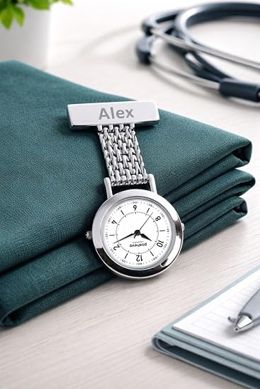 Personalized Nurse Fob Watches for Women and Men - Engraved Nurse Watch Custom Gift for Woman - Quartz Movement – Perfect Gifts for Healthcare Professionals (Rosegold)