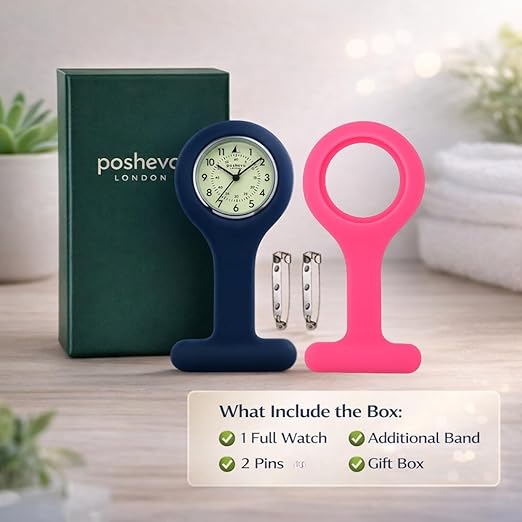 Professional Nurse Fob Watch, Premium Japanese Quartz Movement for Clinical Accuracy, Luminous Dial Face, Japanese Movement