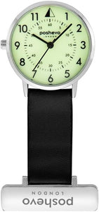 poshevo Nurse's Essential Fob Watch - Poshevo 3X Midnight Black